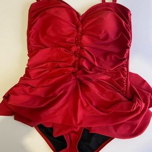 Skirted one piece swimsuit